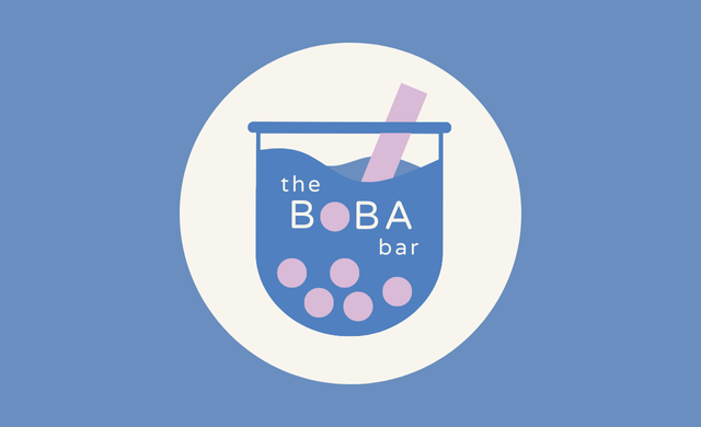 The logo of a bubble tea company